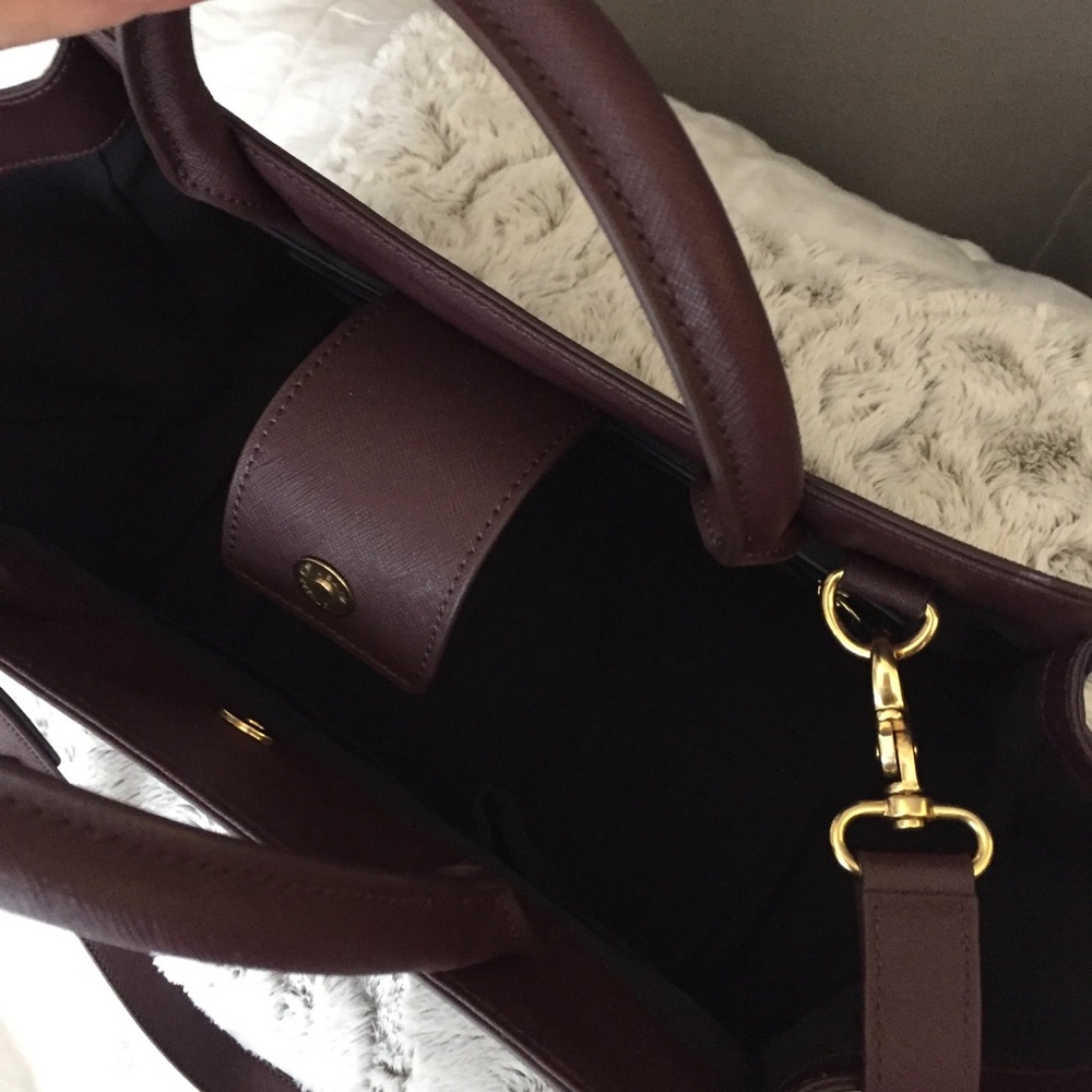 Authentic ZAC POSEN burgundy saffiano leather bag - Picture 8 of 8